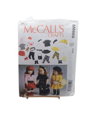 UNCUT McCalls Crafts M6669 Doll Clothes Sewing Pattern For 18" Dolls OSZ Include